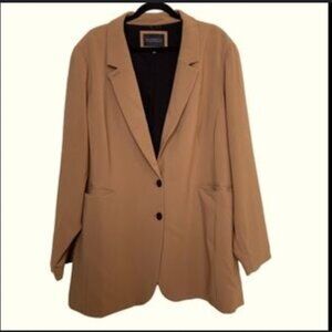 Eloquii Tan Camel Long Tailored Blazer Size 14